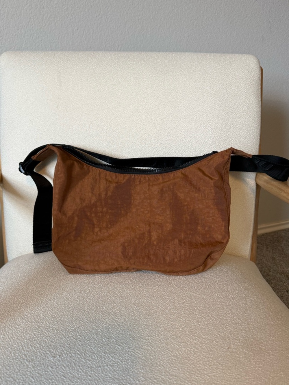 Brown Medium Nylon Baggu Crescent